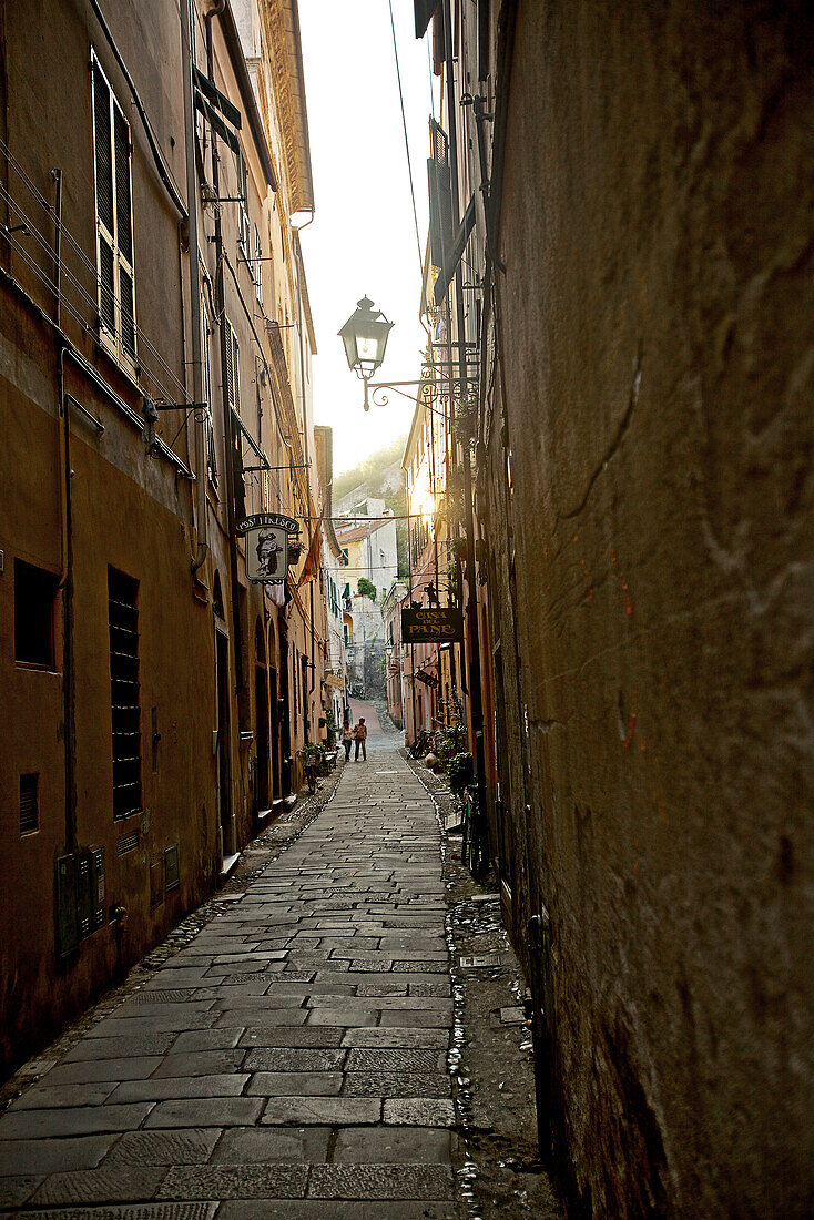Narrow alley, Finale Ligure, Province of Savona, Liguria, Italy