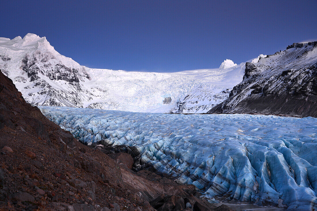 Svinafells glacier in Vatnajokull National Park, south Iceland, Iceland