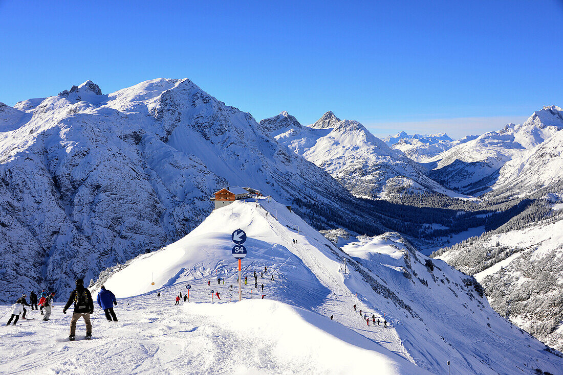 In the skiing resort of Lech int Arlberg, Winter in Vorarlberg, Austria