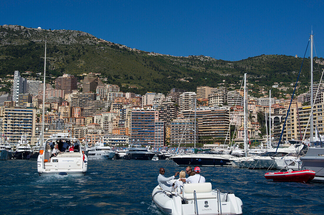 Yachten im hafen, Port Hercule, Monaco, Monte Carlo, Côte d´Azur, Frankreich, Europa