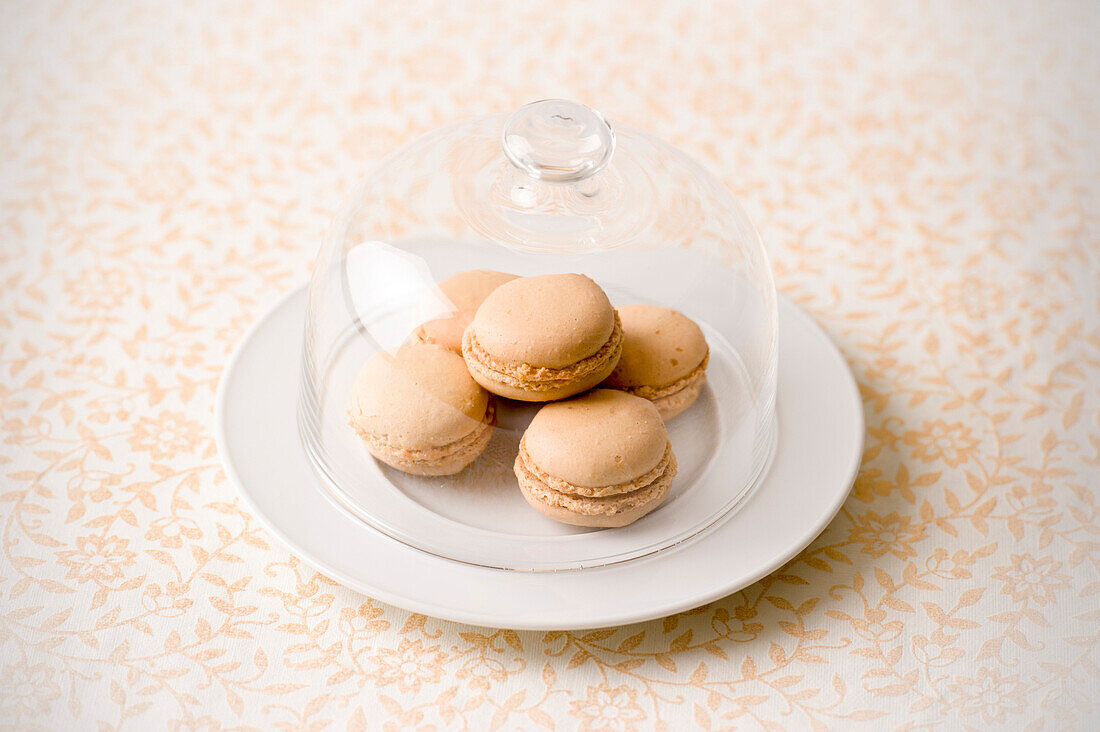 Macarons under a glass