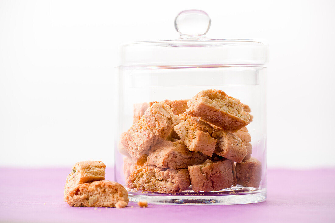 Cantuccini in a storage jar