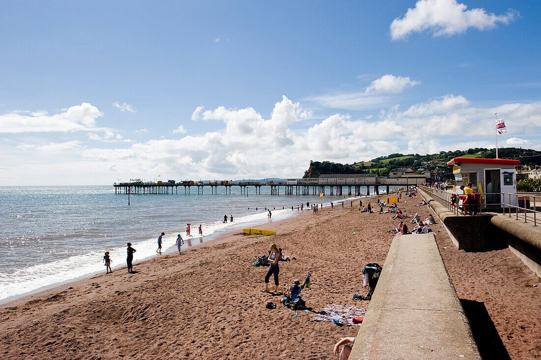 Beach, Teignmouth, Devon, South West England, England, Great Britain