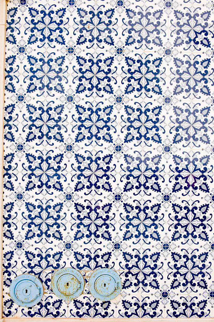 Tiled house wall, Algarve, Portugal