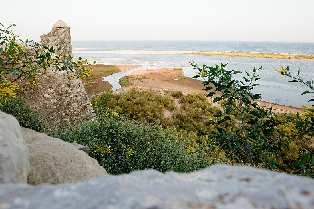 Fortress, view over Ria Formosa, Cacela Velha, Algarve, Portugal