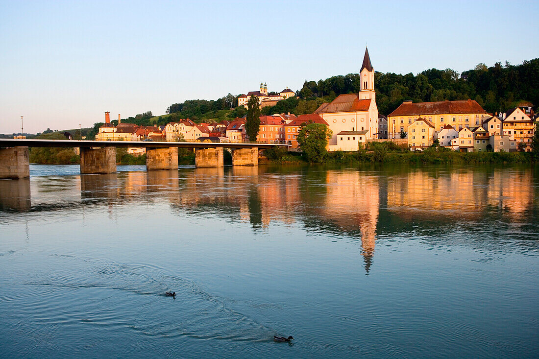 Inn und Innstadt, Passau, Niederbayern, Bayern, Deutschland