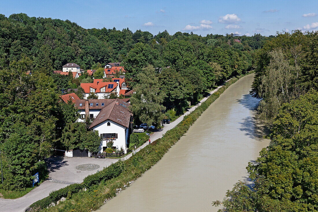 Isar canal, Grosshesselohe, Munich, Upper Bavaria, Bavaria, Germany