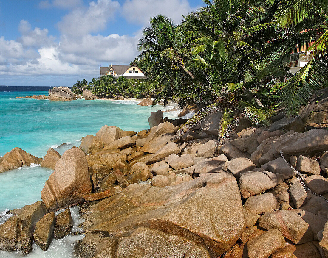 Anse Patates, Strand, La Digue, Indischer Ozean, Seychellen, Afrika