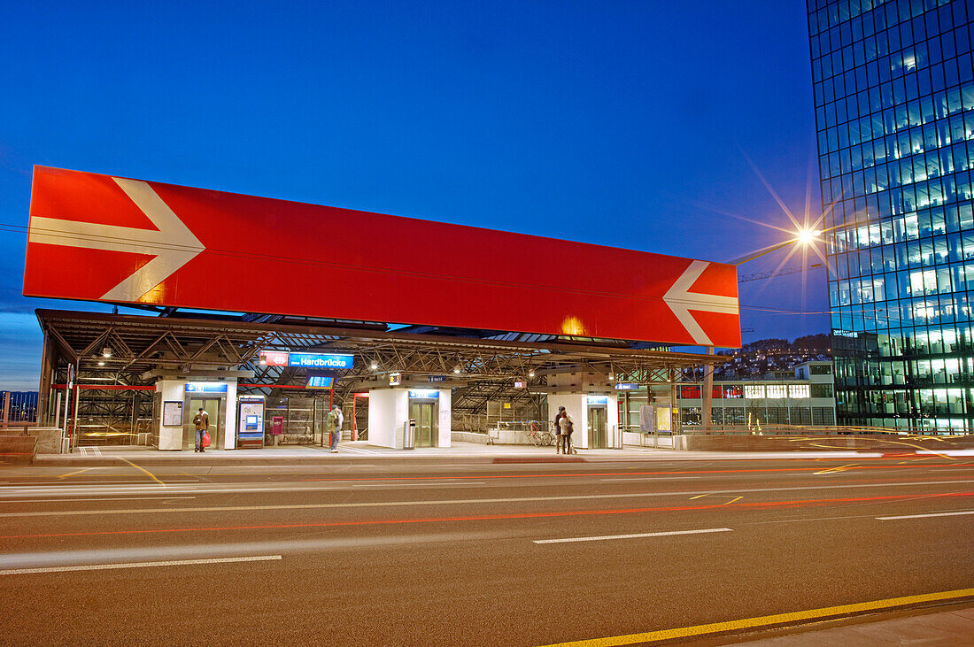 Hardbruecke Bus station, Prime Tower, Kreis 5, Zurich, Switzerland