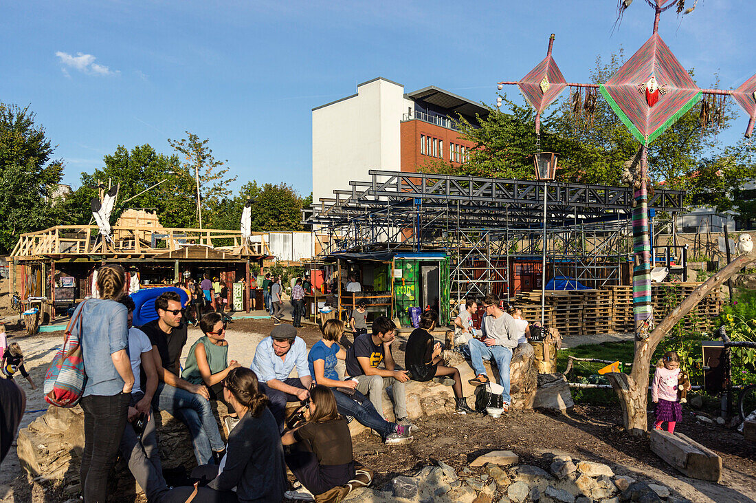 Beach Bar and flea market, Katermarkt, Friedrichshain, Berlin, Germany