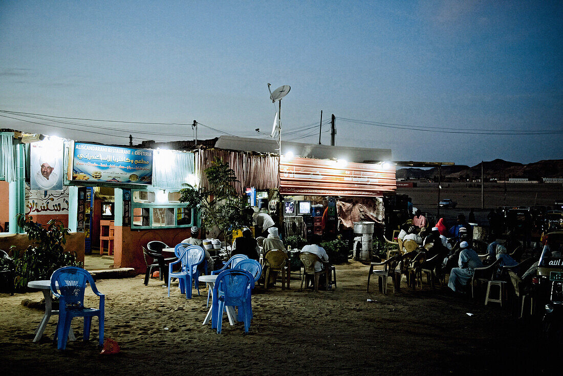 Typical night scene in Wadi Halfa, Sudan, Africa