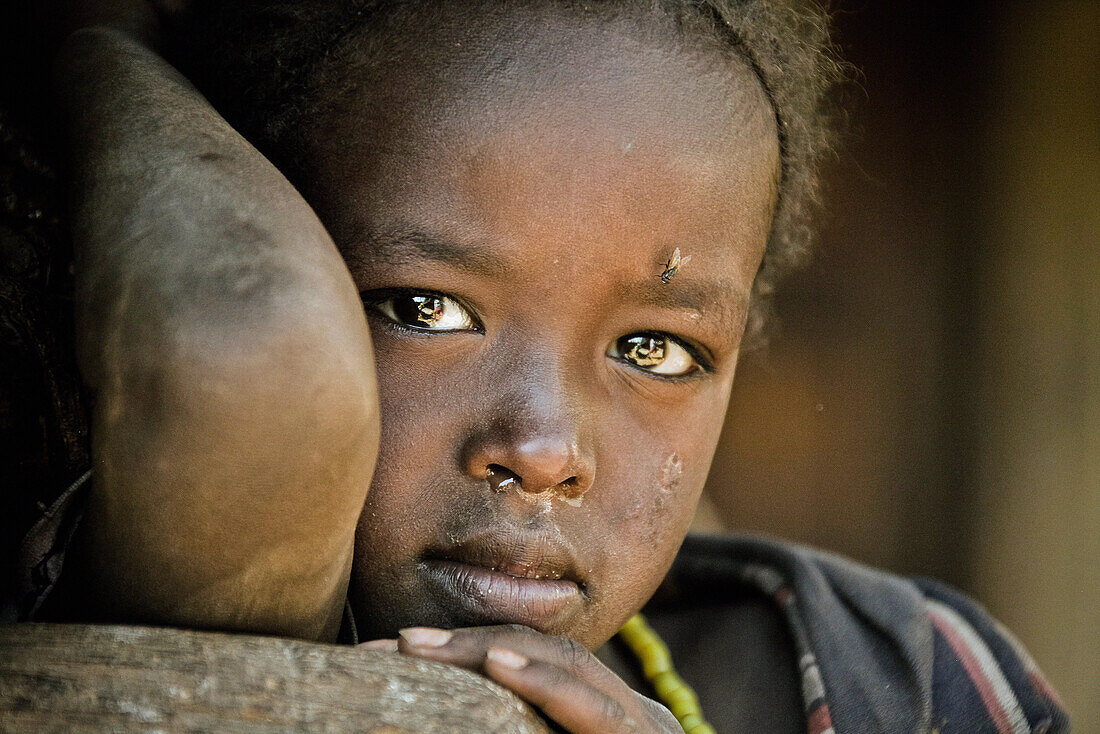 Young girl from the Konzo tribe, Konzo, South Ethiopia, Africa