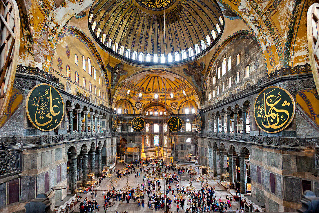 Interior view of the Hagia Sophia, Istanbul, Turkey