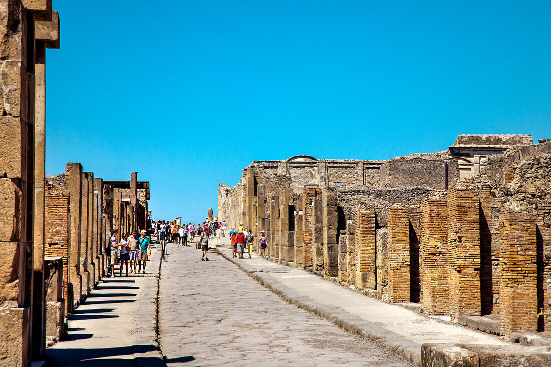 Gasse, Ausgrabungen von Pompeji, Neapel, Kampanien, Italien