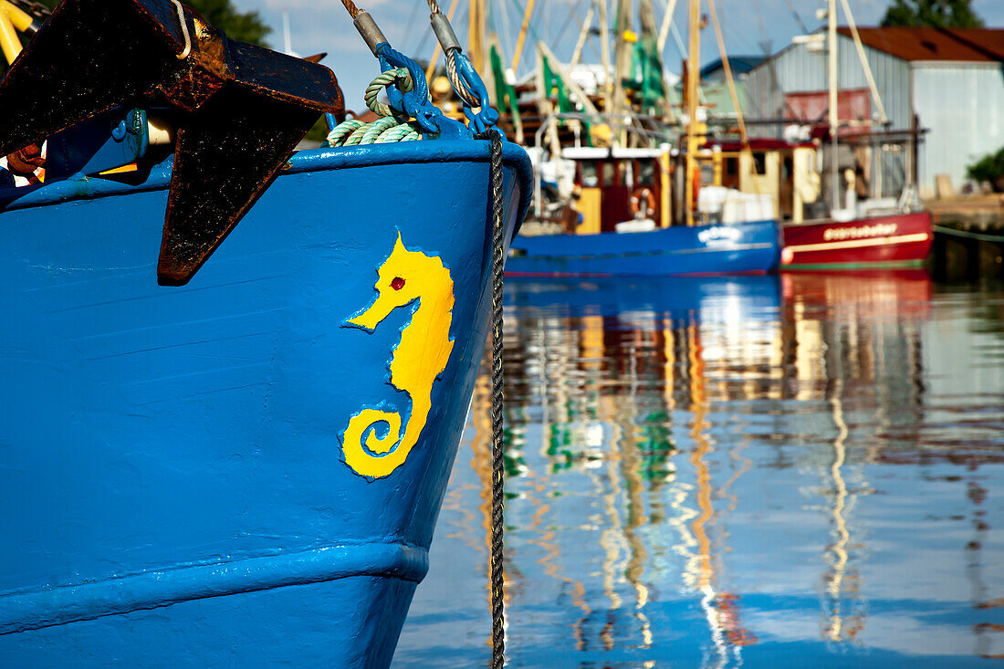 Fishing boats in the harbour, Buesum, Dithmarschen, North Sea coast, Schleswig-Holstein, Germany