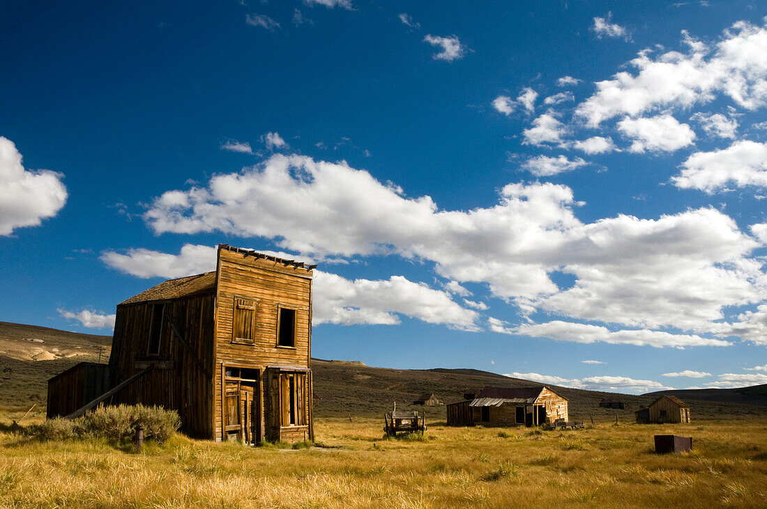 Old rundown buildings in afternoon light in the ghost town of Bodie, CA Bodie Ghost Town, California, USA