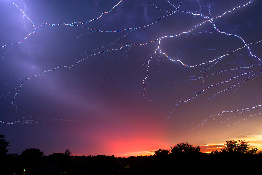 Lightening storms in Texas., Austin, Texas, USA
