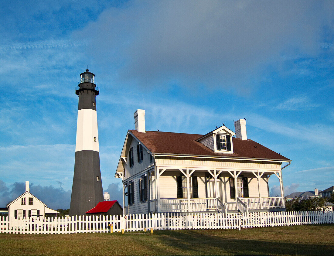Tybee Island Light has protected the entrance to the port of Savannah, Georgia for over 100 years., Tybee, GA, USA
