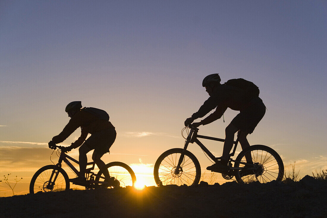 Mountain biking at sunset in California Donner Summit, California, United States