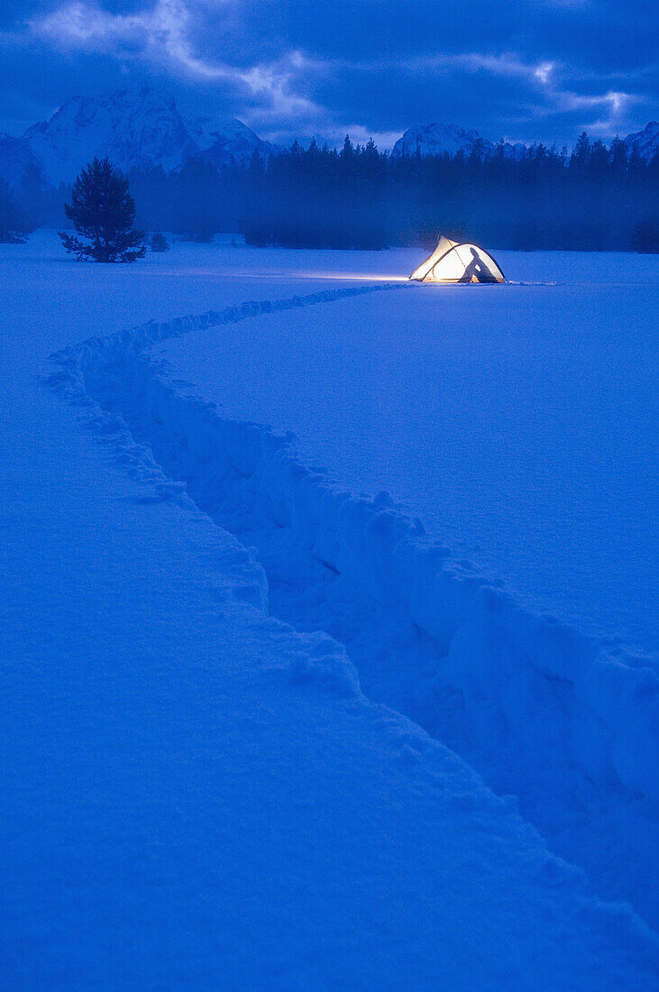 winter camping, Jackson, Wyoming, United States