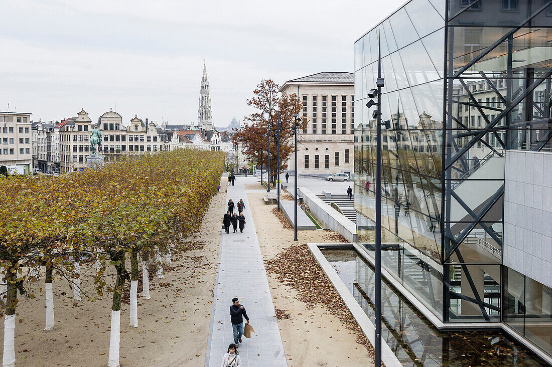 View from Mont des Arts to town hall, Brussels, Belgium