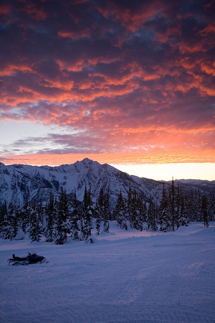 Mountain scene at sunset, BC, Canada, Monashee Mountains, British Columbia, Canada