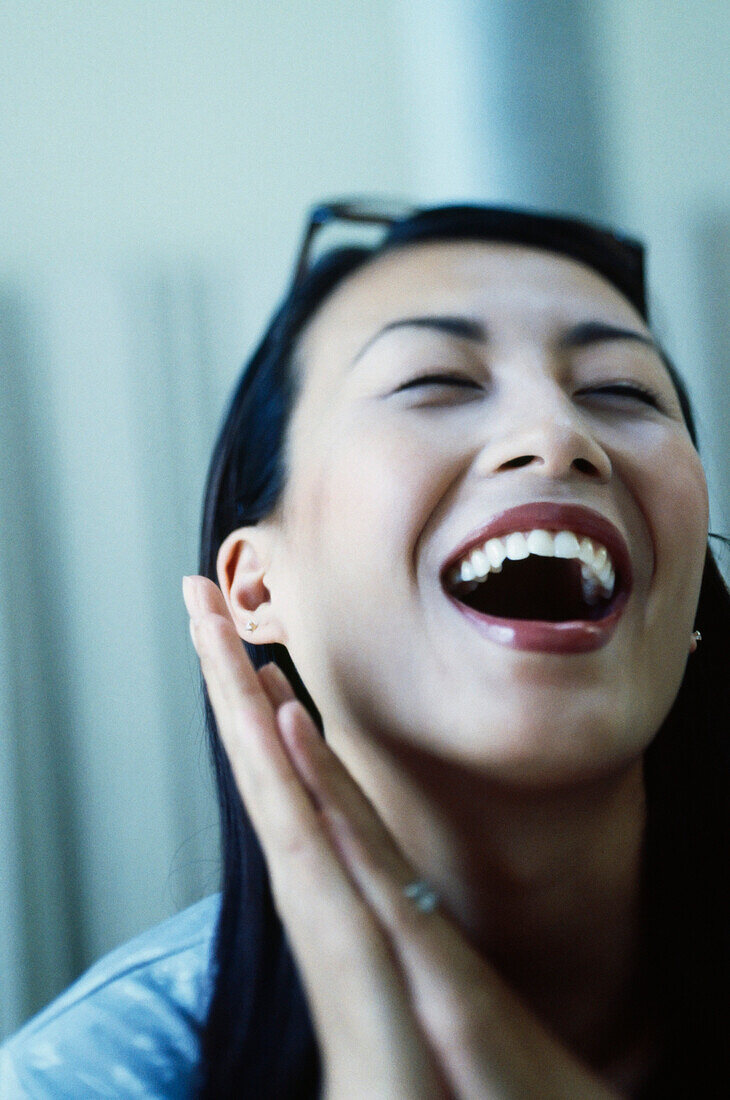 Asian woman laughing, Gaithersburg, MD