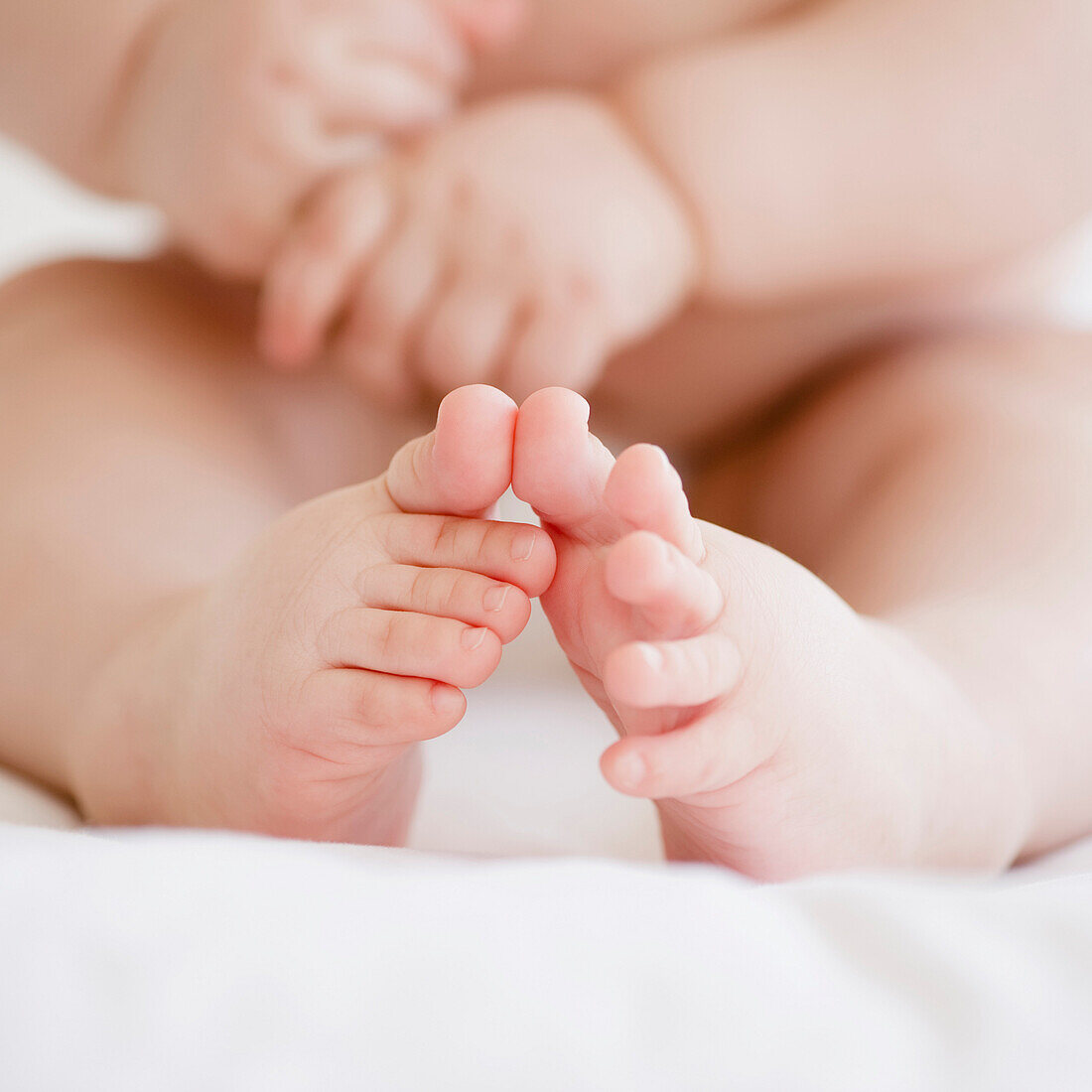 Mixed race baby boy's toes, Jersey City, New Jersey, United States