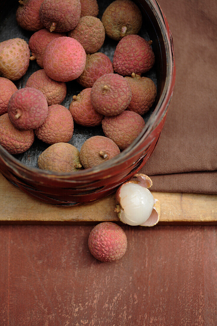 Lychee in basket, Santa Fe, New Mexico, United States