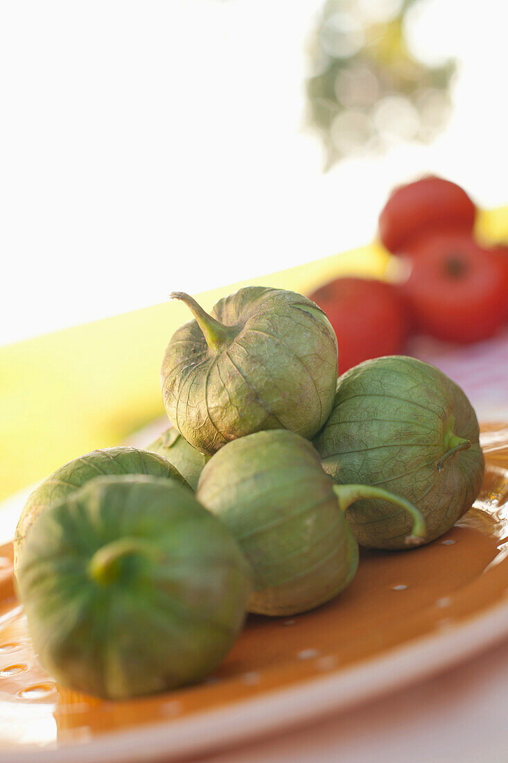 Close up of pods on plate, Williamsburg, Virginia, United States