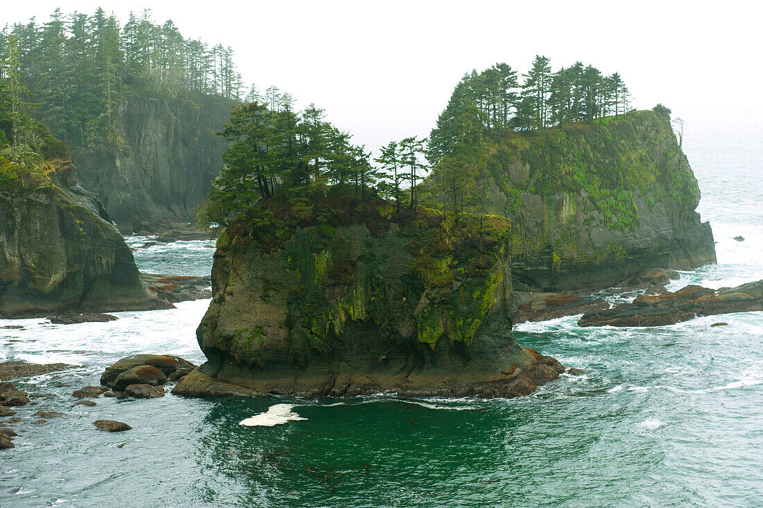 Rock formations in ocean, Neah Bay, Washington, United States