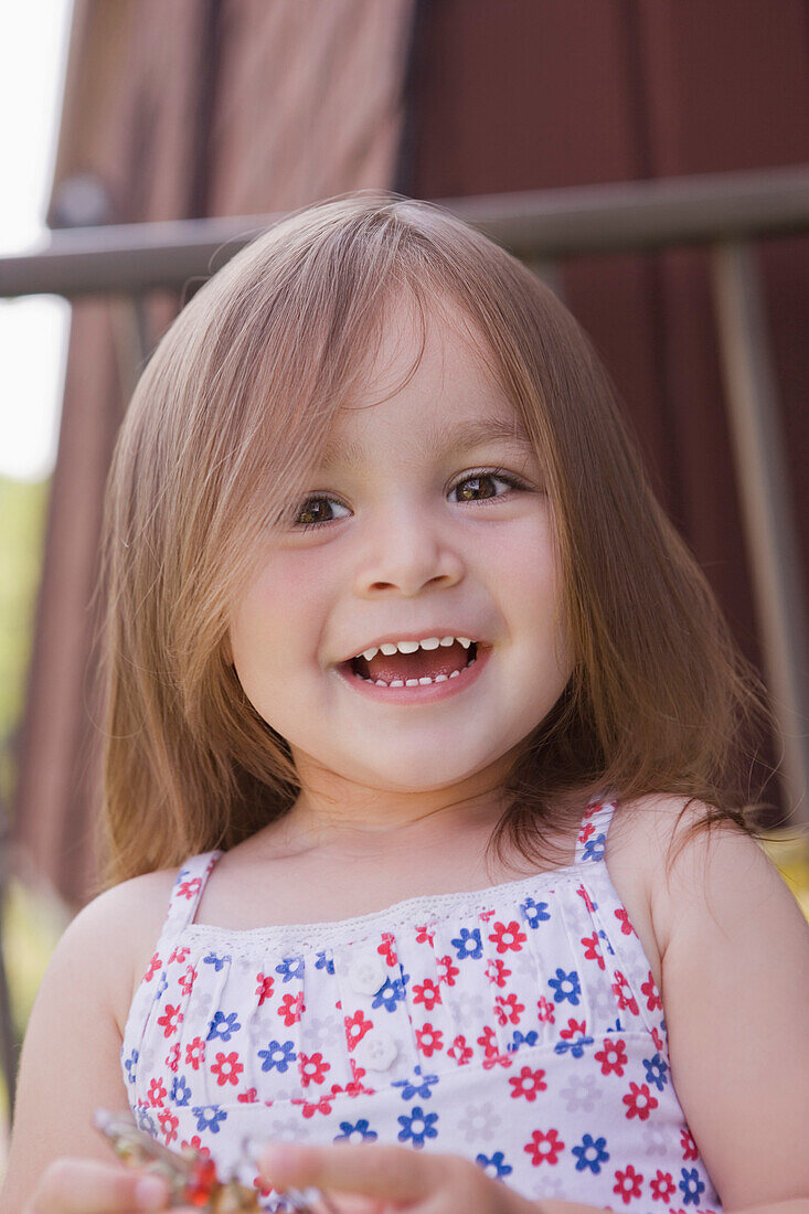 Smiling Hispanic girl, Long Branch, New Jersey, United States