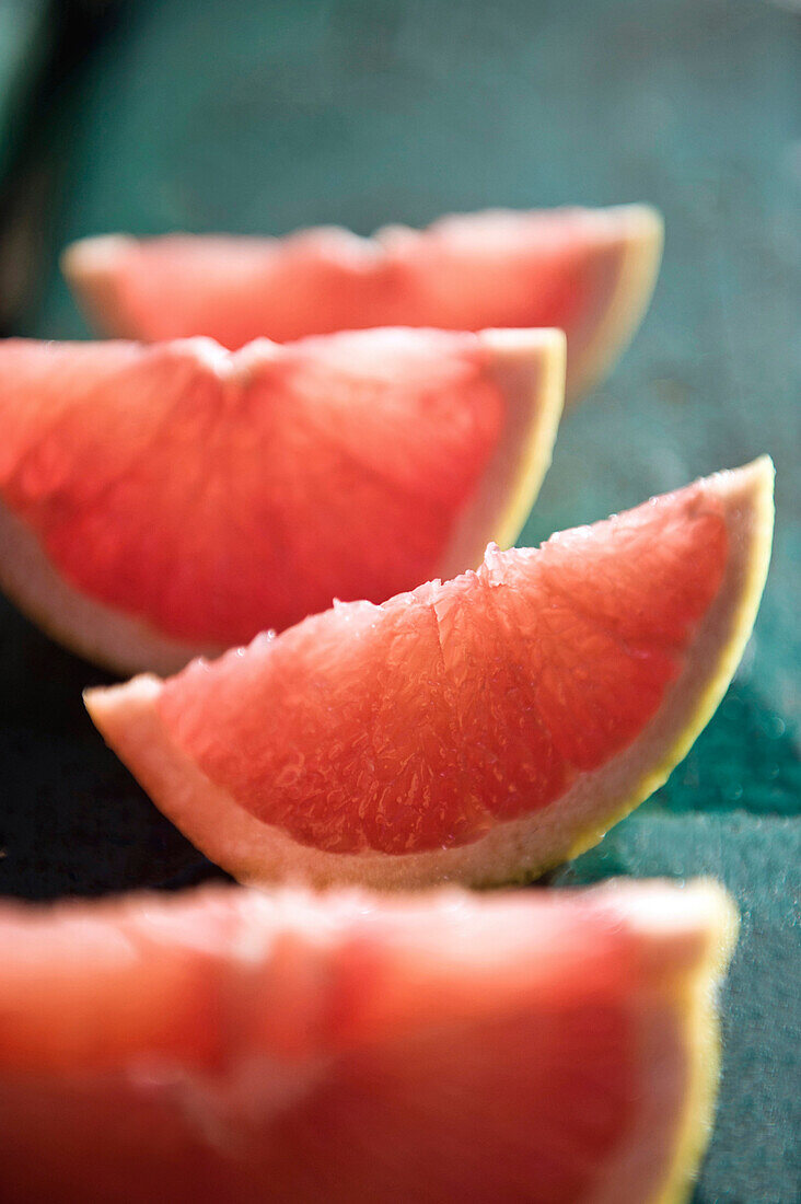 Slices of grapefruit, Hanalei, Hawaii, USA