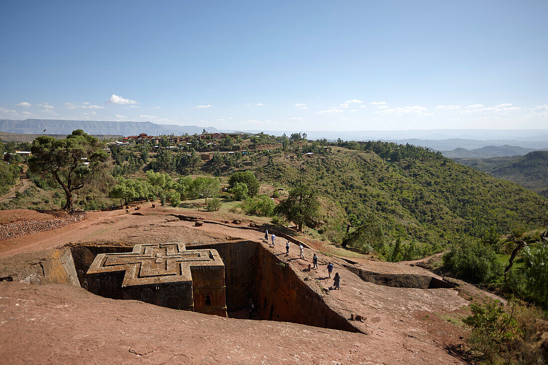 Monolithic church Bet Giyorgis, Church of St. George, Lalibela, Amhara region, Ethiopia