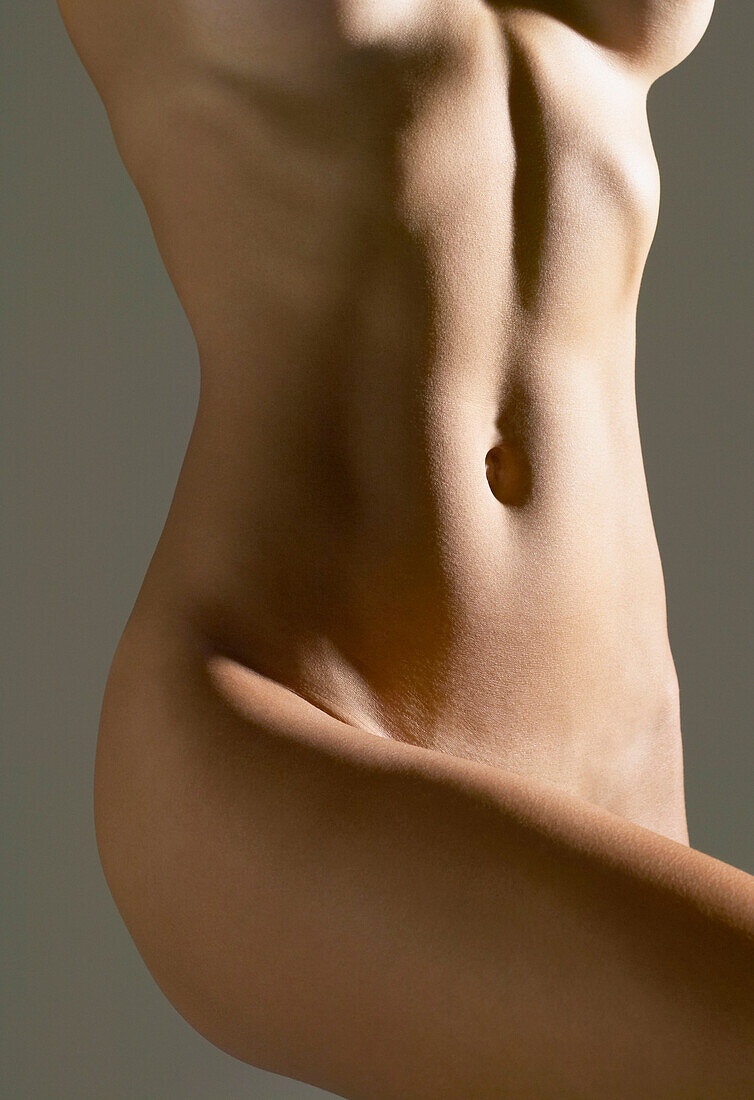 Close up of nude Hispanic woman's torso, Caracas, Venezuela