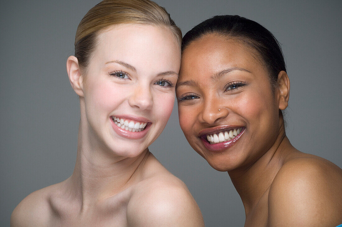 Multi-ethnic women with bare shoulders, Richmond, VA