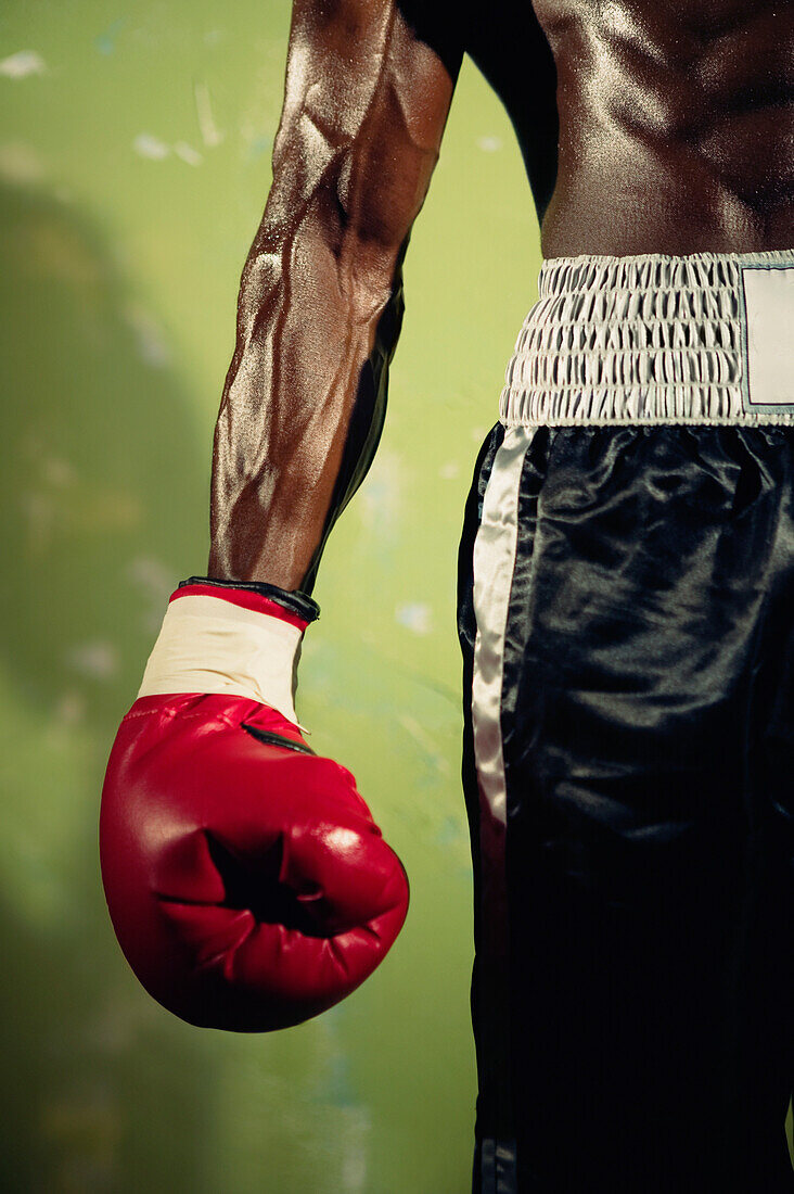 Close up of African male boxer's arm, Gaithersburg, MD