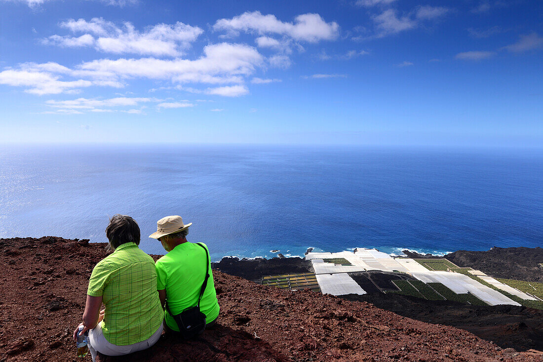 View from Teneguia volcano, Fuencaliente, La Palma, Canary Islands, Spain