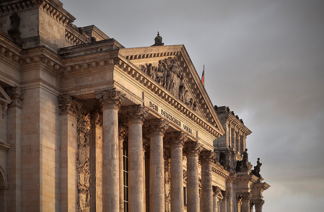 Reichtstag building in the evening, Berlin, Germany