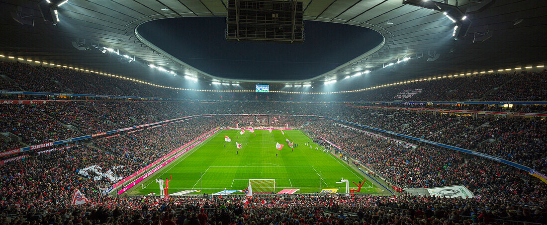 Allianz Arena, football game, FC Bayern against Schalke 04, Munich, Upper Bavaria, Bavaria, Germany