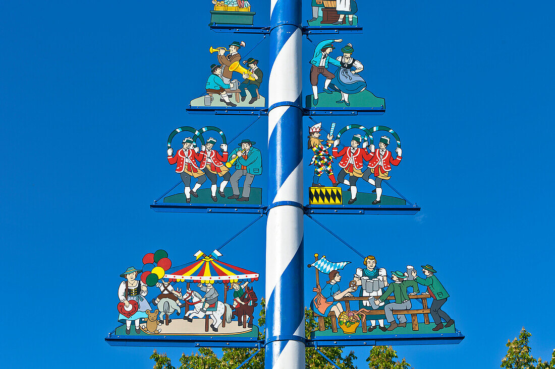 Detail, Maibaum, Viktualienmarkt, München, Bayern, Deutschland