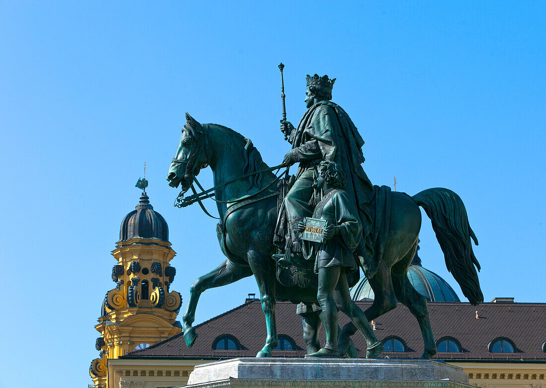 Equestrial monument Ludwig I, Ludwigsstrasse, Munich, Upper Bavaria, Bavaria, Germany