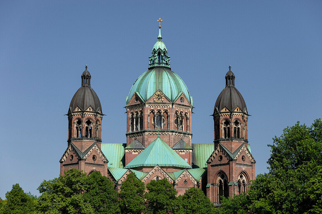 St. Lukas Kirche an der Isar, München, Bayern, Deutschland