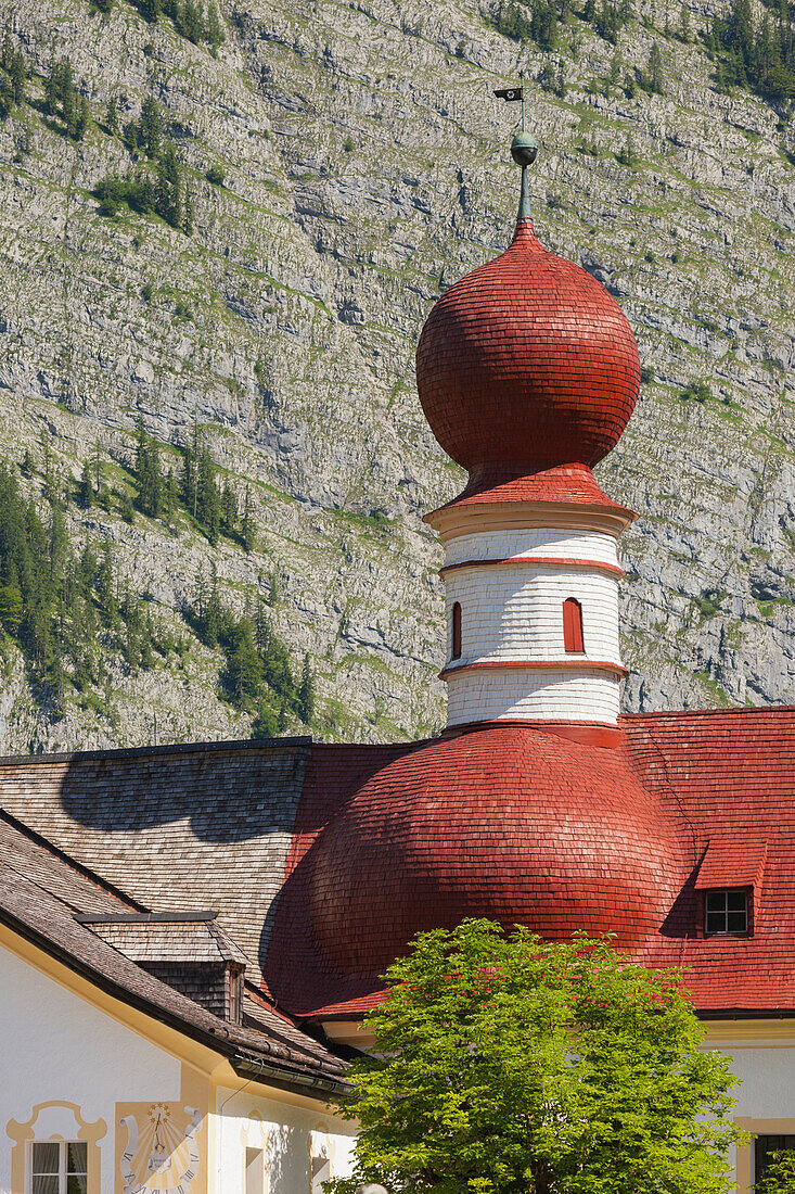 St. Bartholomae, Lake Koenigssee, Berchtesgaden National Park, Berchtesgadener Land, Bavaria, Germany