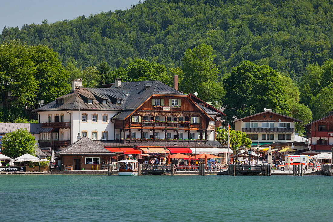 Anlegestelle Königssee, Nationalpark Berchtesgaden, Berchtesgadener Land, Bayern, Deutschland