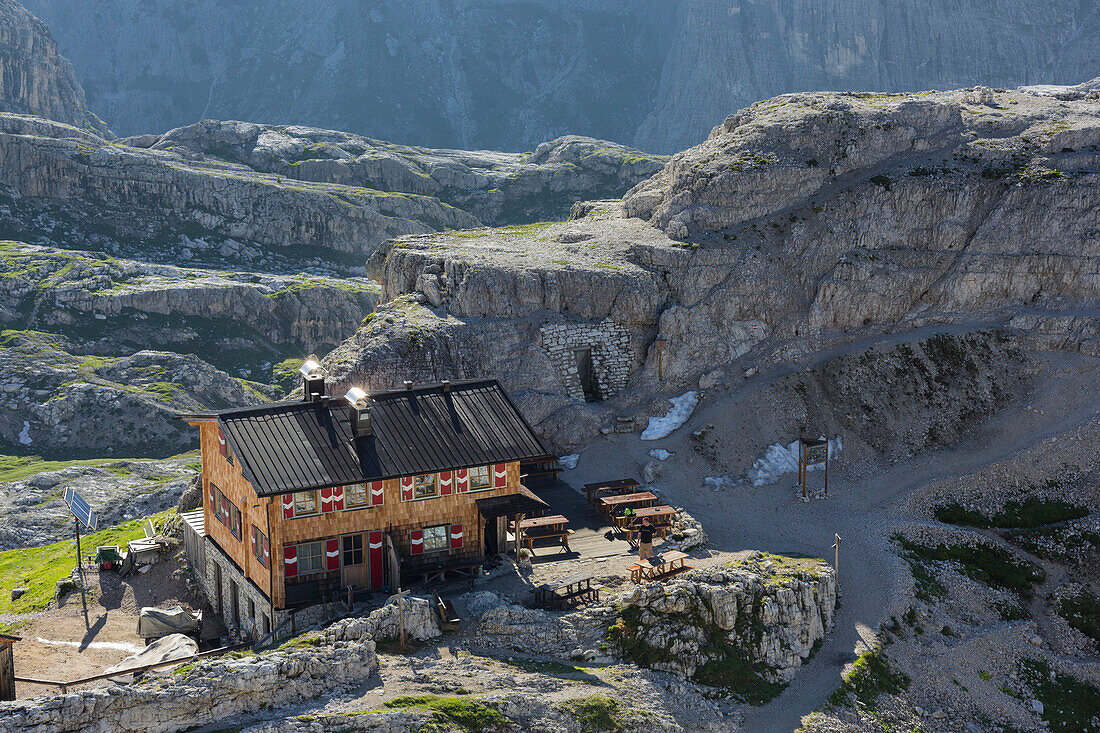 Buellele Joch hut, South Tyrol, Dolomites, Italy