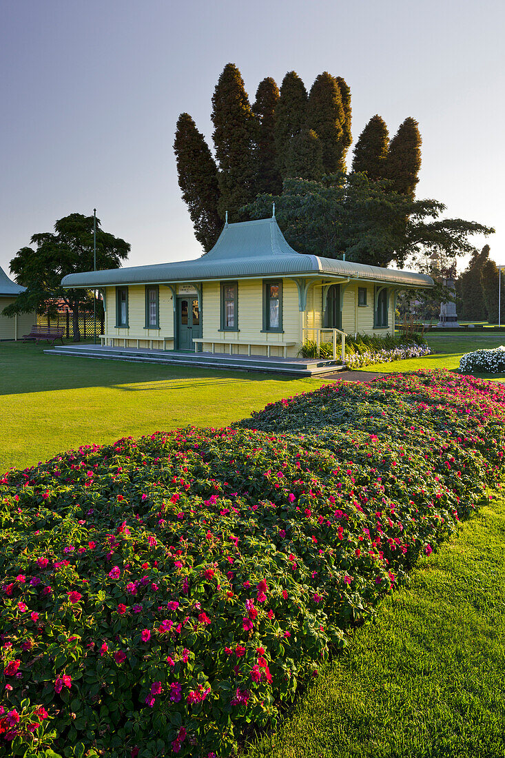 Flower beds in the Government Gardens, Rotorua, Bay of Plenty, North Island, New Zealand