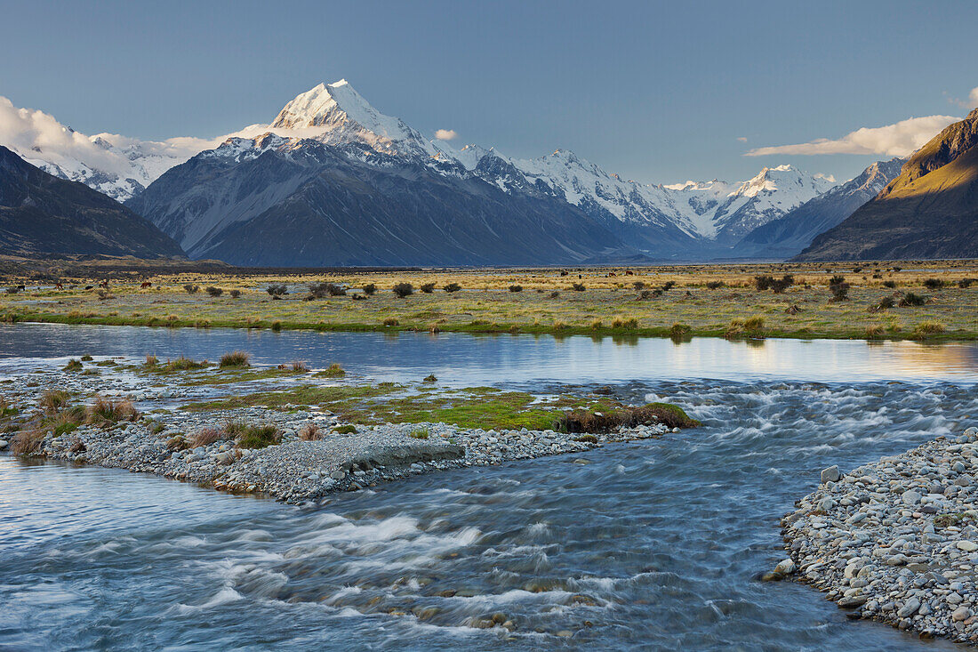 Aoraki, Tasman River, Mount Cook Nationalpark, Canterbury, Südinsel, Neuseeland