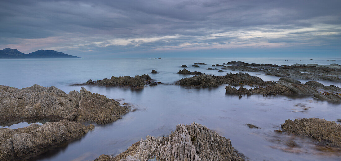 Gesteinsformationen, Kaikoura Halbinsel, Manakau Berge, Canterbury, Südinsel, Neuseeland