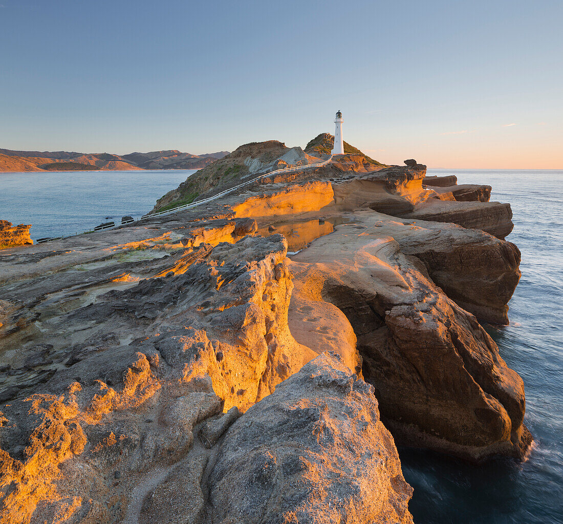 Castle Point Leuchtturm, Sandstein, Wellington, Nordinsel, Neuseeland